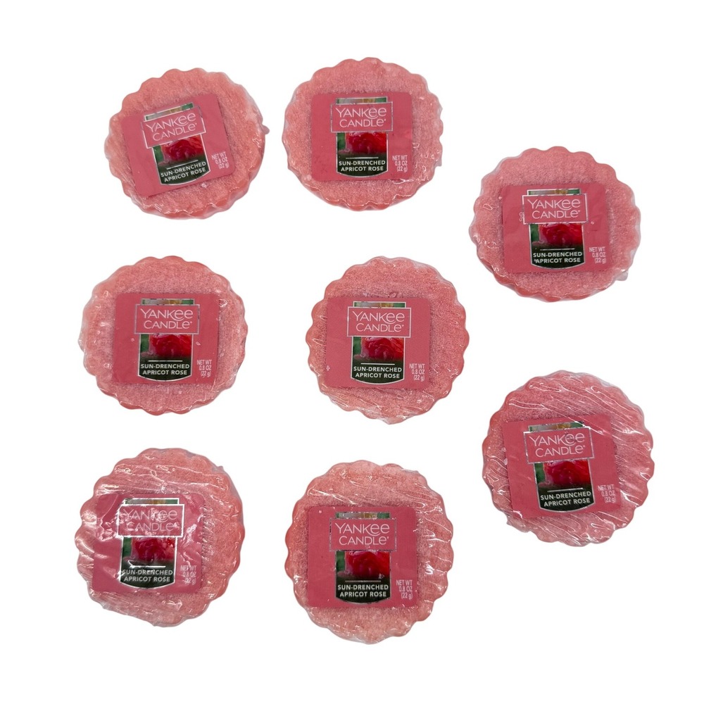 NEW Lot of 8 Yankee Candle Sun-Drenched Apricot Rose Wax Melt Tart 0.8oz 1577164